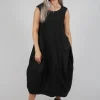 Sleeveless Dress with Tulip Hem in Jungle Stripe