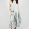 Sleeveless Dress with Tulip Hem in Grey Cloud