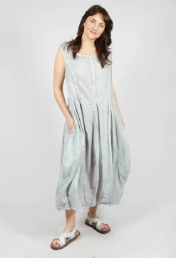 Sleeveless Dress with Tulip Hem in Grey Cloud
