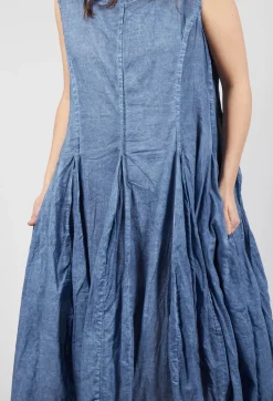 Sleeveless Dress with Tulip Hem in Navy Cloud