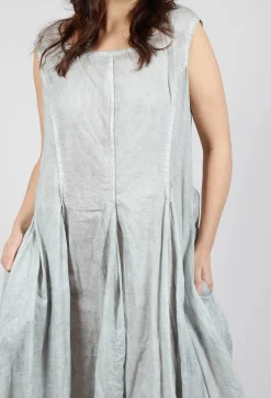 Sleeveless Dress with Tulip Hem in Grey Cloud