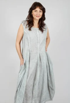 Sleeveless Dress with Tulip Hem in Grey Cloud