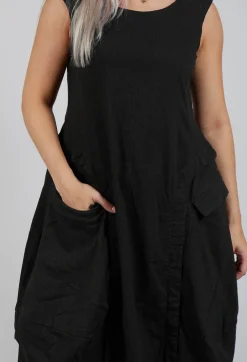 Sleeveless Dress with Tulip Hem in Jungle Stripe