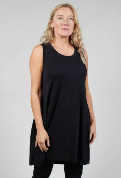 Sleeveless Jersey Dress in Black