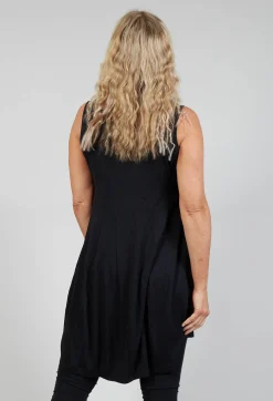 Sleeveless Jersey Dress in Black