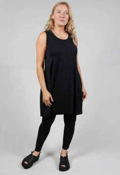 Sleeveless Jersey Dress in Black