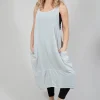 Sleeveless Jersey Dress with Asymmetric Hem in Grey