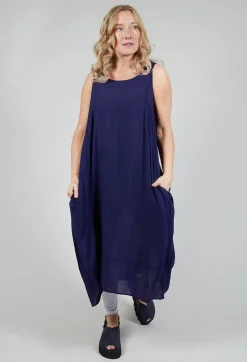 Sleeveless Jersey Dress with Tulip Hem in Azur