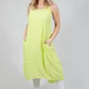 Sleeveless Jersey Dress with Asymmetric Hem in Sun