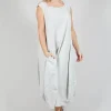 Sleeveless Jersey Dress with Tulip Hem in Grey