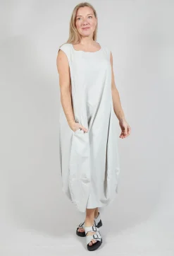 Sleeveless Jersey Dress with Tulip Hem in Grey