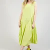 Sleeveless Jersey Dress with Tulip Hem in Sun