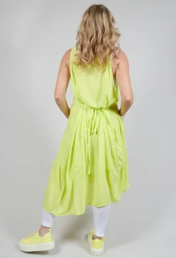 Sleeveless Jersey Dress with Asymmetric Hem in Sun