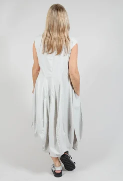 Sleeveless Jersey Dress with Tulip Hem in Grey