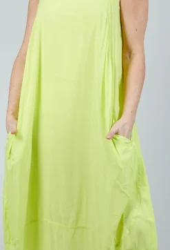 Sleeveless Jersey Dress with Tulip Hem in Sun