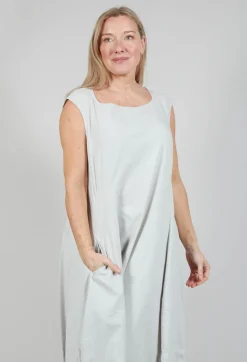 Sleeveless Jersey Dress with Tulip Hem in Grey