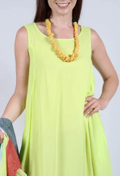 Sleeveless Jersey Dress with Tulip Hem in Sun