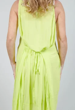 Sleeveless Jersey Dress with Asymmetric Hem in Sun