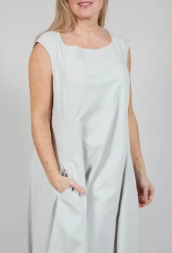 Sleeveless Jersey Dress with Tulip Hem in Grey