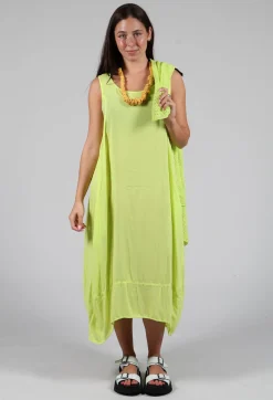 Sleeveless Jersey Dress with Tulip Hem in Sun