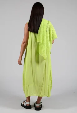 Sleeveless Jersey Dress with Tulip Hem in Sun