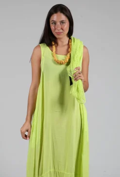 Sleeveless Jersey Dress with Tulip Hem in Sun