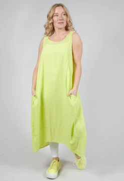 Sleeveless Jersey Dress with Tulip Hem in Sun