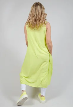 Sleeveless Jersey Dress with Tulip Hem in Sun