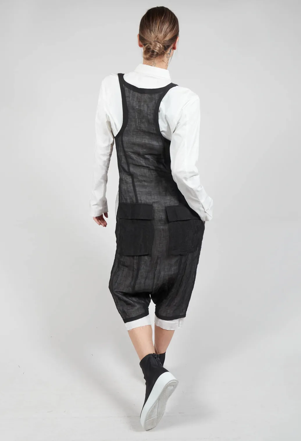 Sleeveless Jumpsuit in Black / White