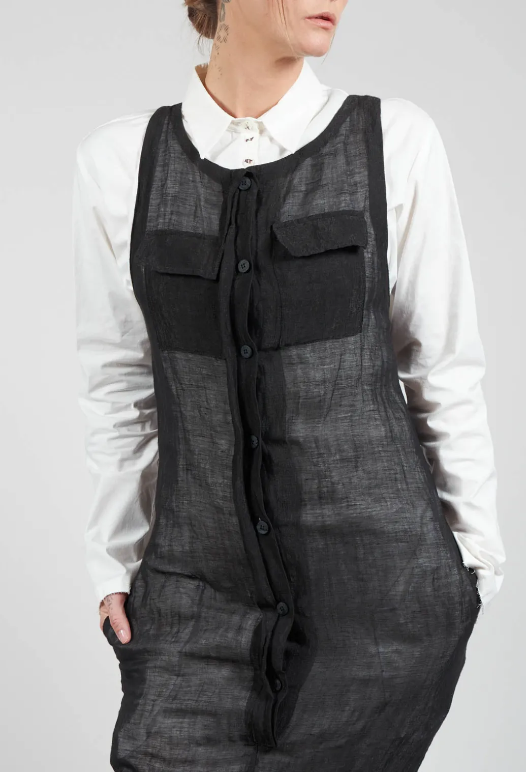 Sleeveless Jumpsuit in Black / White