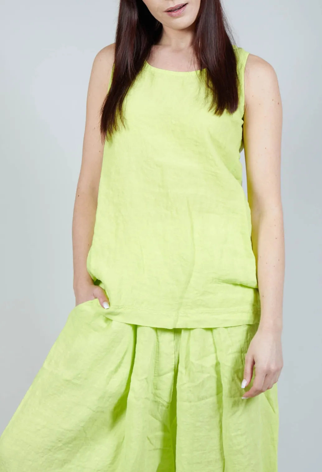 Sleeveless Linen Top in Sun