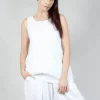 Sleeveless Linen Top in White