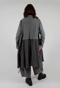 Sleeveless Longline Top with Feature Pockets in Rock
