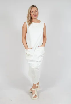 Sleeveless Midi Dress in Starwhite Paint