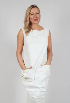 Sleeveless Midi Dress in Starwhite Paint