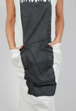 Sleeveless Midi Dress in Black Paint