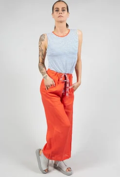 Sleeveless Printed Jumpsuit with Tie Waist in Bluette