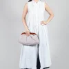 Sleeveless Shirt Dress in Bianco