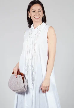 Sleeveless Shirt Dress in Bianco