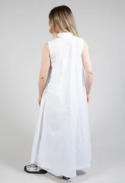 Sleeveless Shirt Dress in Bianco