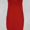 Sleeveless Shirt with Side Slits in Red