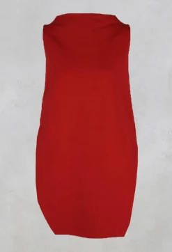 Sleeveless Shirt with Side Slits in Red