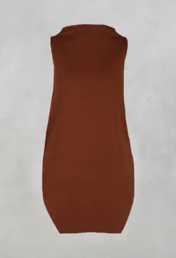 Sleeveless Shirt with Side Slits in Burnt Orange