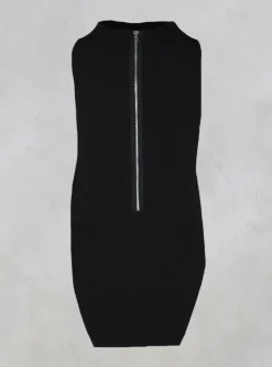 Sleeveless Shirt with Side Slits in Black