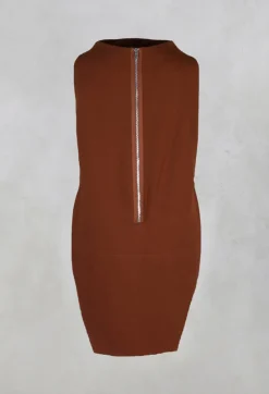 Sleeveless Shirt with Side Slits in Burnt Orange