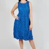 Sleeveless Smash Dress in Royal Bird