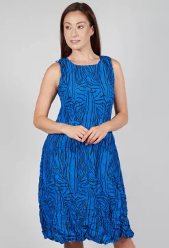 Sleeveless Smash Dress in Royal Bird