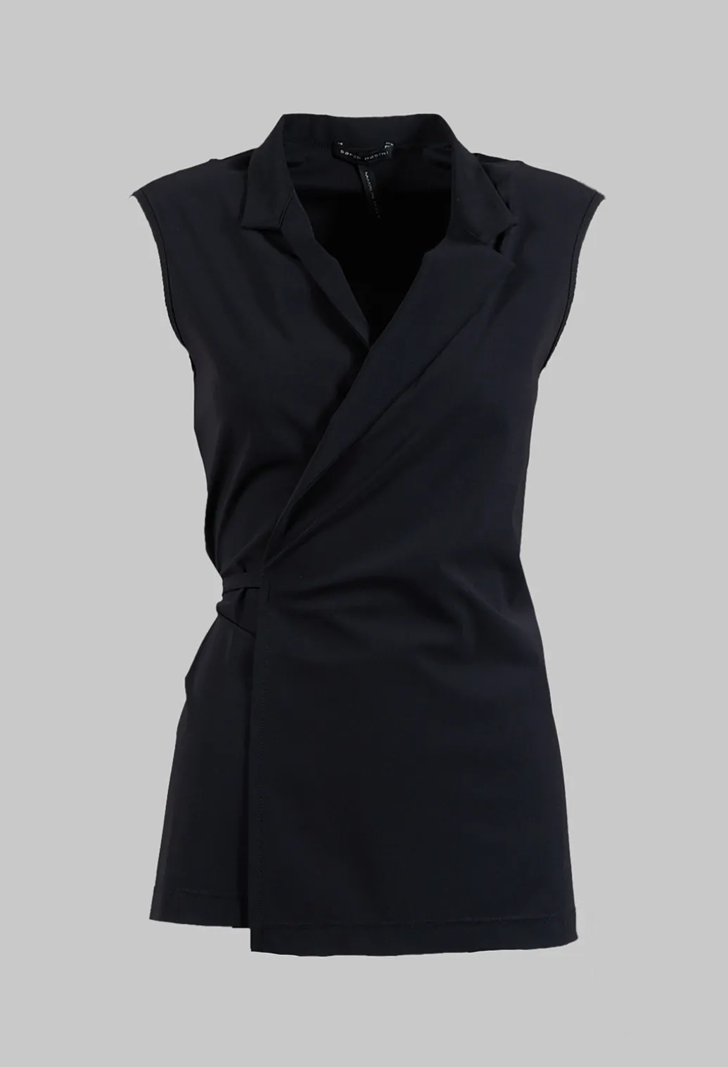 Sleeveless Tie Waist Top in Black