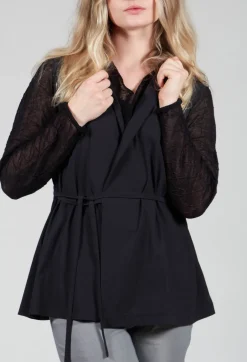 Sleeveless Tie Waist Top in Black