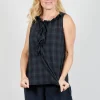 Sleeveless Top in Tartan Asphalt